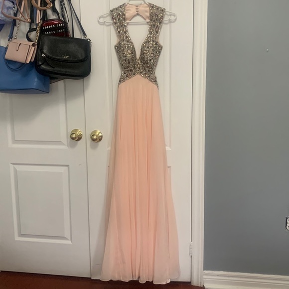 Jovani long open back dress - Picture 1 of 8
